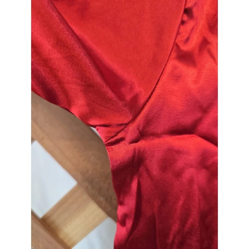 NEW Toddler Satin Pajama Set - Feather‎ Trim Shirt, Pants - Red - Size Ages 2-3